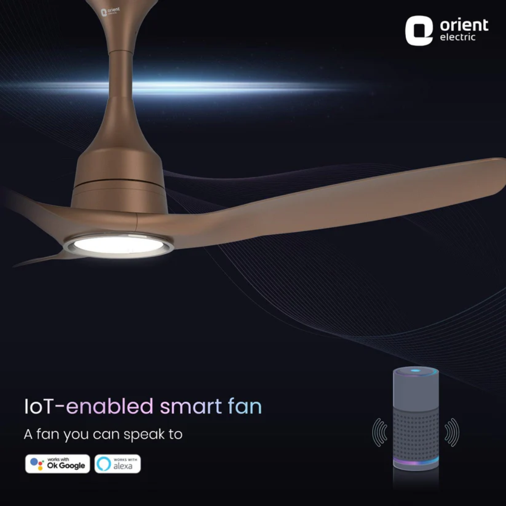 AEROSENSE SMART BLDC CEILING FAN UNDERLIGHT TANGERINE BROWN